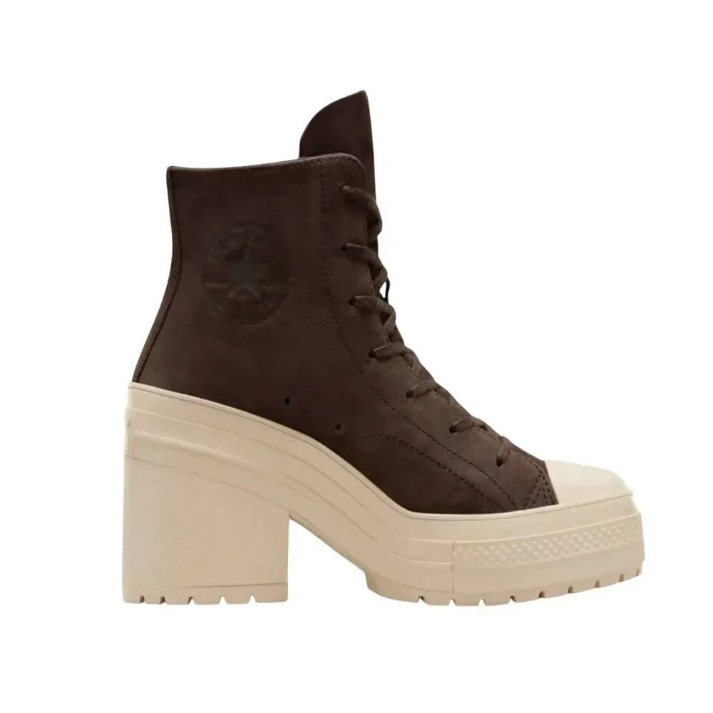Converse Chuck 70 De Luxe Heel Hi Women's 6 Platform Boots Brown Suede A11542C - Picture 2 of 6